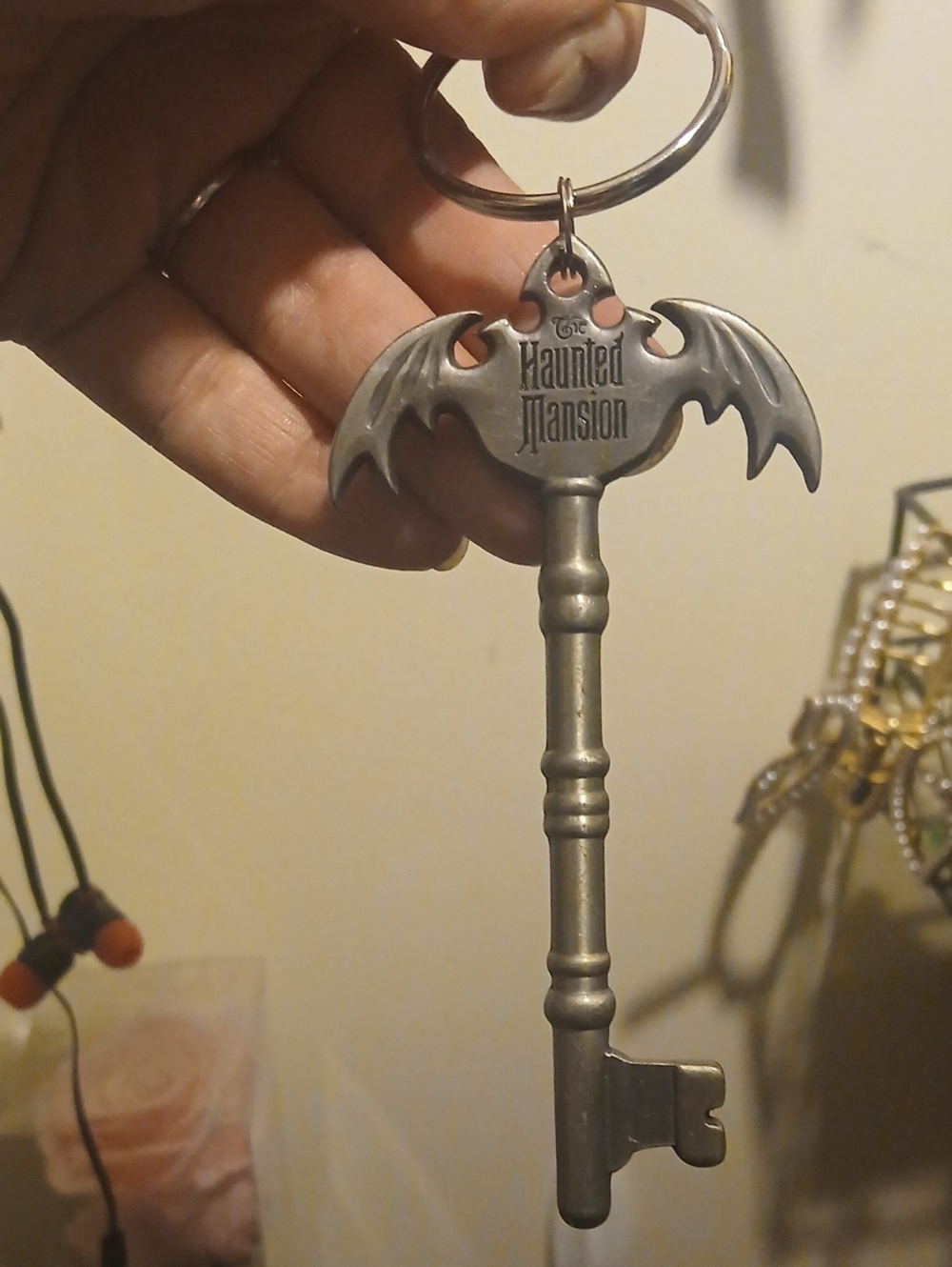 Disney The Haunted Mansion Bat Key Pendant in Silver